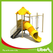 Small Kids playground equipment for kindergarten, outdoor plastic slide and swing